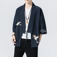 Crane Embroidery Haori Kimono Harajuku Japanese Style Plus Size Men Samurai Costume Yukata Asian Clothes Cardigan Women Jacket - Image 5