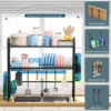 dish drying rack,Storage rack above kitchen sink with hooks,Suitable for storing pots, cutlery,chopsticks，No need to punch holes 5