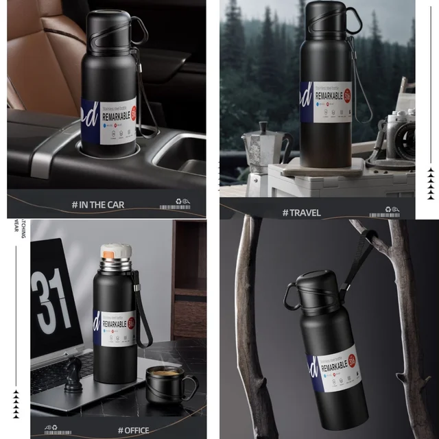 2L Stainless Steel Thermos Bottle Tumbler Large Capacity Thermal Water Bottle Cold and Hot Thermo Cup Vacuum Flask Insulated 4