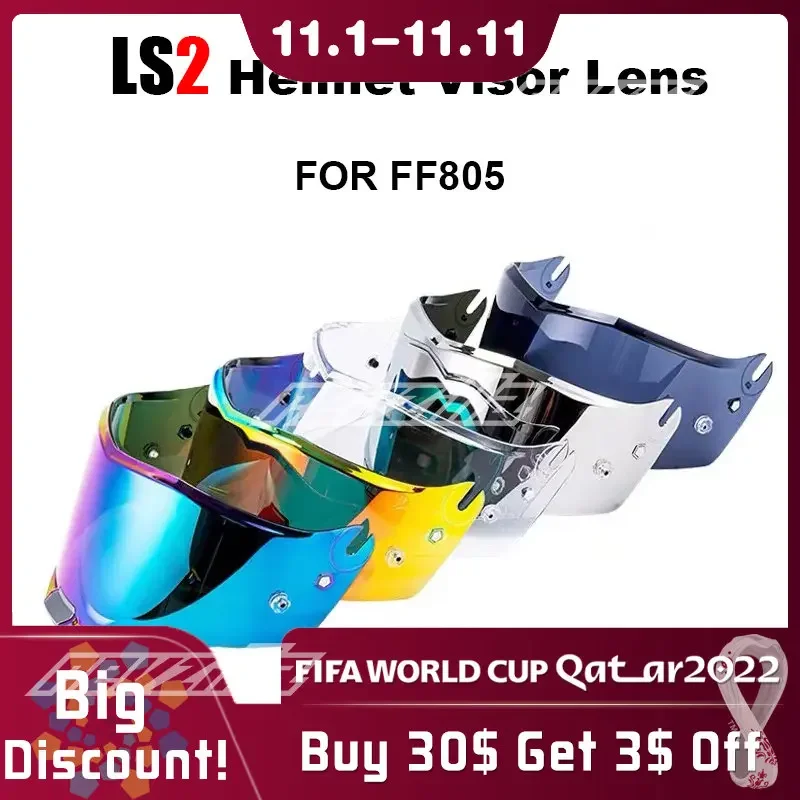 Ls2 Ff805 Visiere Di Ricambio Per Casco Moto Thunder Full Face Cromo Rosso/Argento Lenti Extra Oiginal Con Fori Patch Antiappannamento