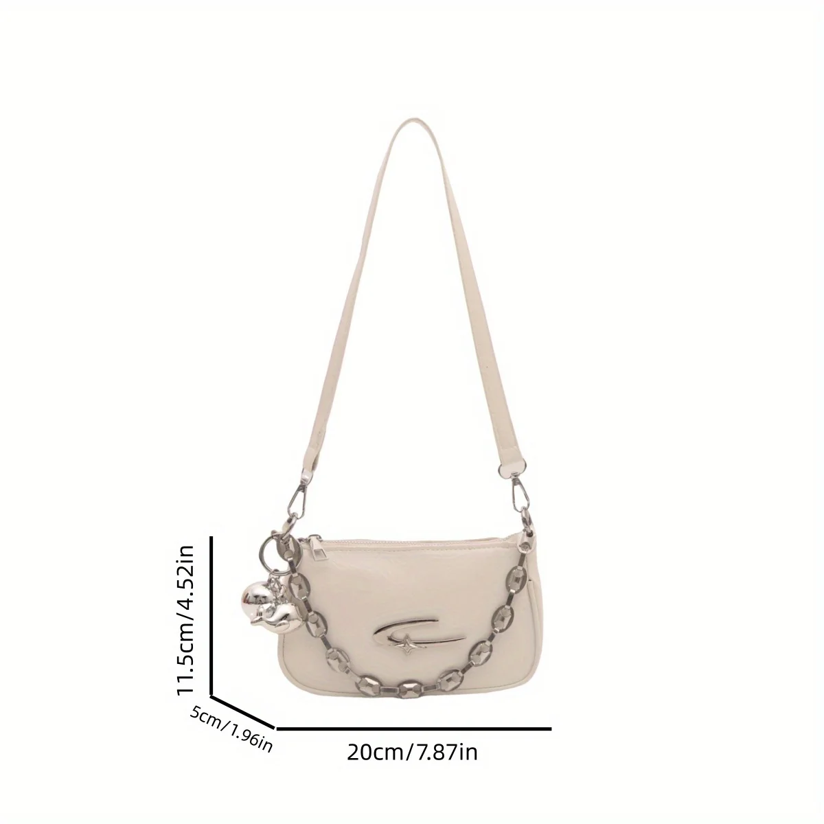 Elegant Women's White Ruched Chain Crossbody Bag - Stylish and Versatile