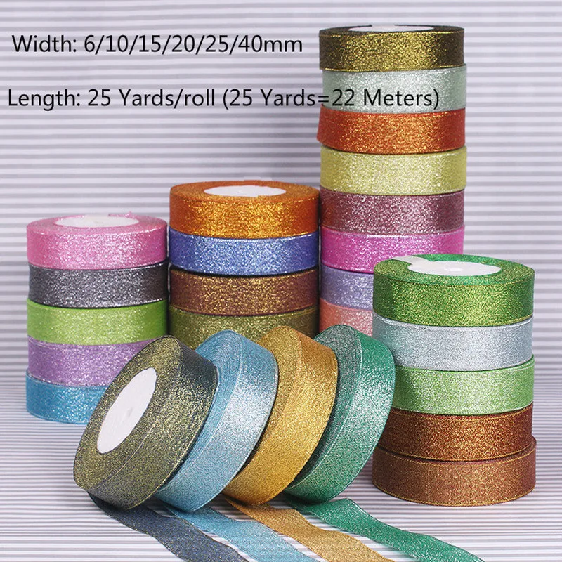 Elegant Glitter Satin Ribbon - Perfect for DIY Crafts, Gift Wrapping, and Party Decorations