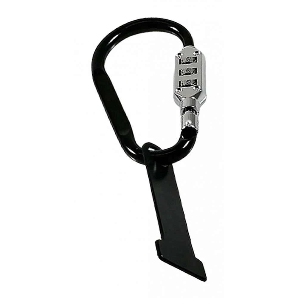 Anti-theft Motorcycle Helmet Lock Combination Code Lock w/T-Bar Rubber Black