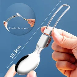 Stainless Steel Thermal Lunch Bento Box with Portable Folding Spoon (Folding Spoon)