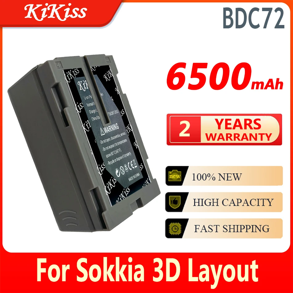 

6500mAh KiKiss High Quality BDC72 BDC-72 Battery FOR GM52 IM52 IM101 IM102 FX101 Total Station,7.2V