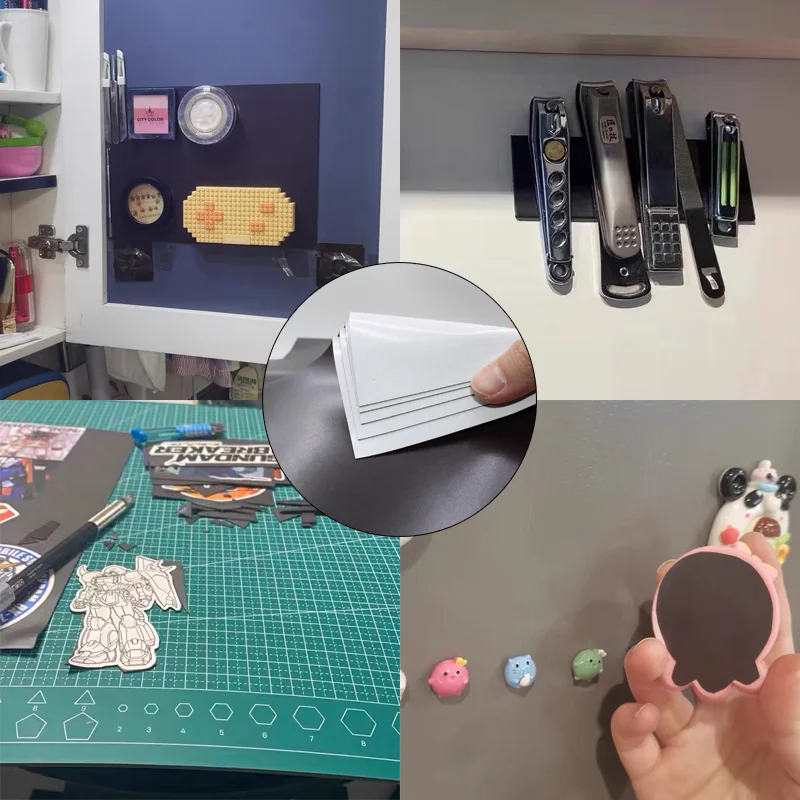 0.5/1.0/1.5mm A4 자석 시트 고무 흰색 자기 스티커 매트 그림 사진 절단 다이 공예 냉장고 자석 접착제