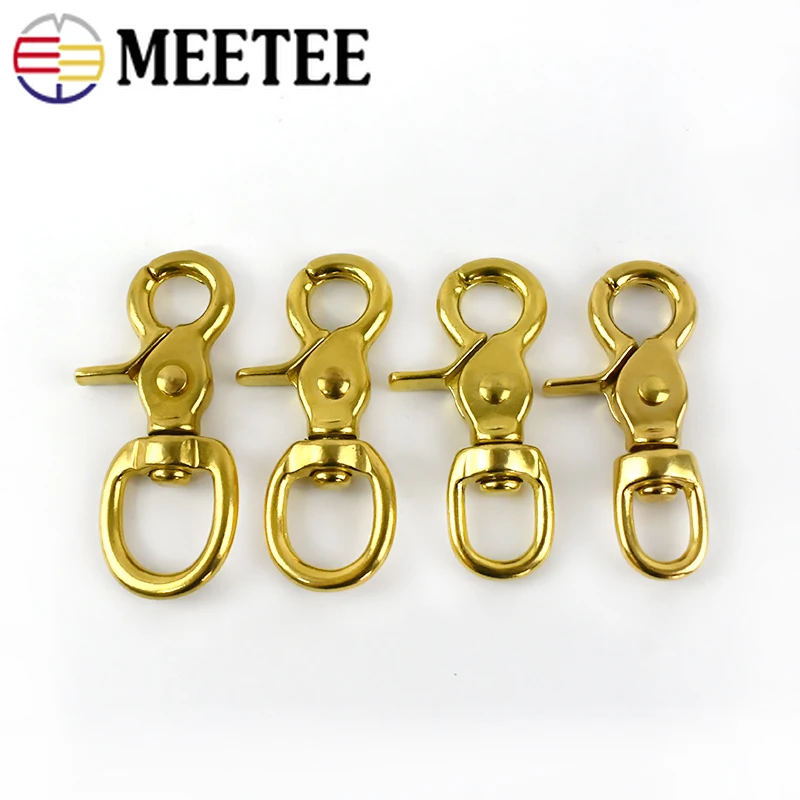 Meetee 2pcs Id11/13/17/20mm Brass Buckle Dog Pet Collar Clap Buckles