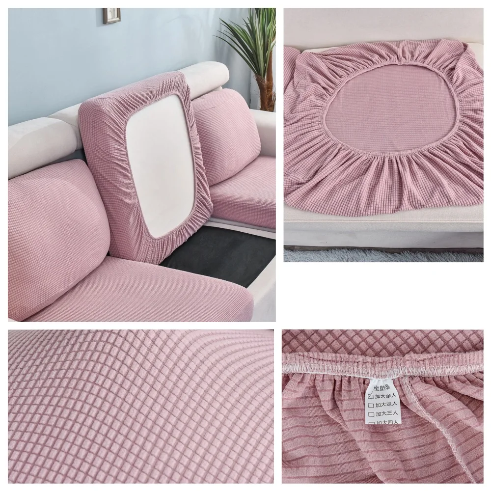 Funda de sofá elástica gruesa para sala de estar, protector de muebles de color sólido, funda de cojín de sofá, fundas de sofá extraíbles