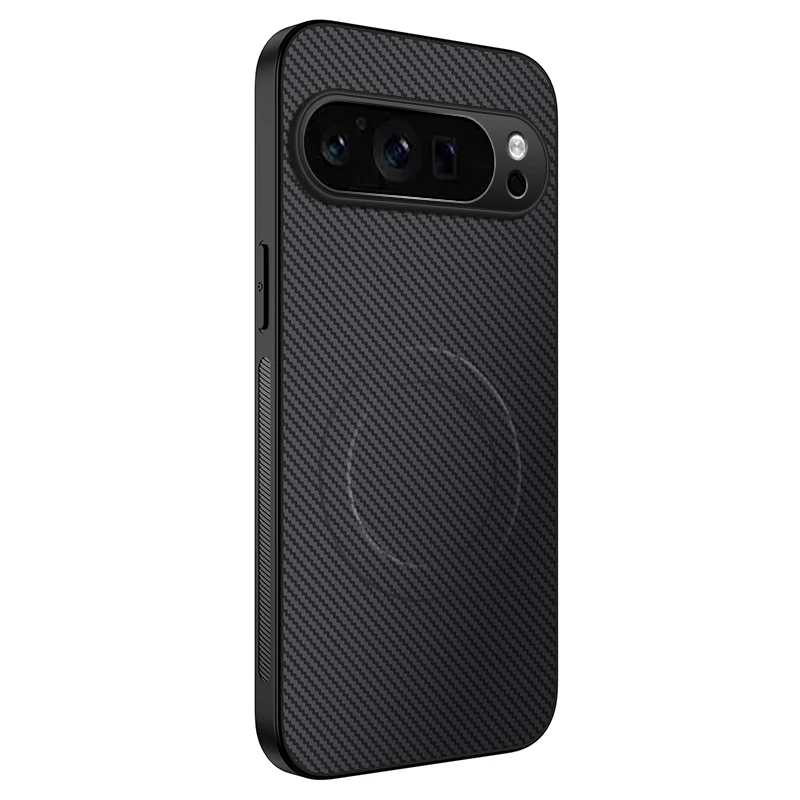 Luxury Carbon Fiber Slim Shockproof Phone Case with Protective Lens Cover