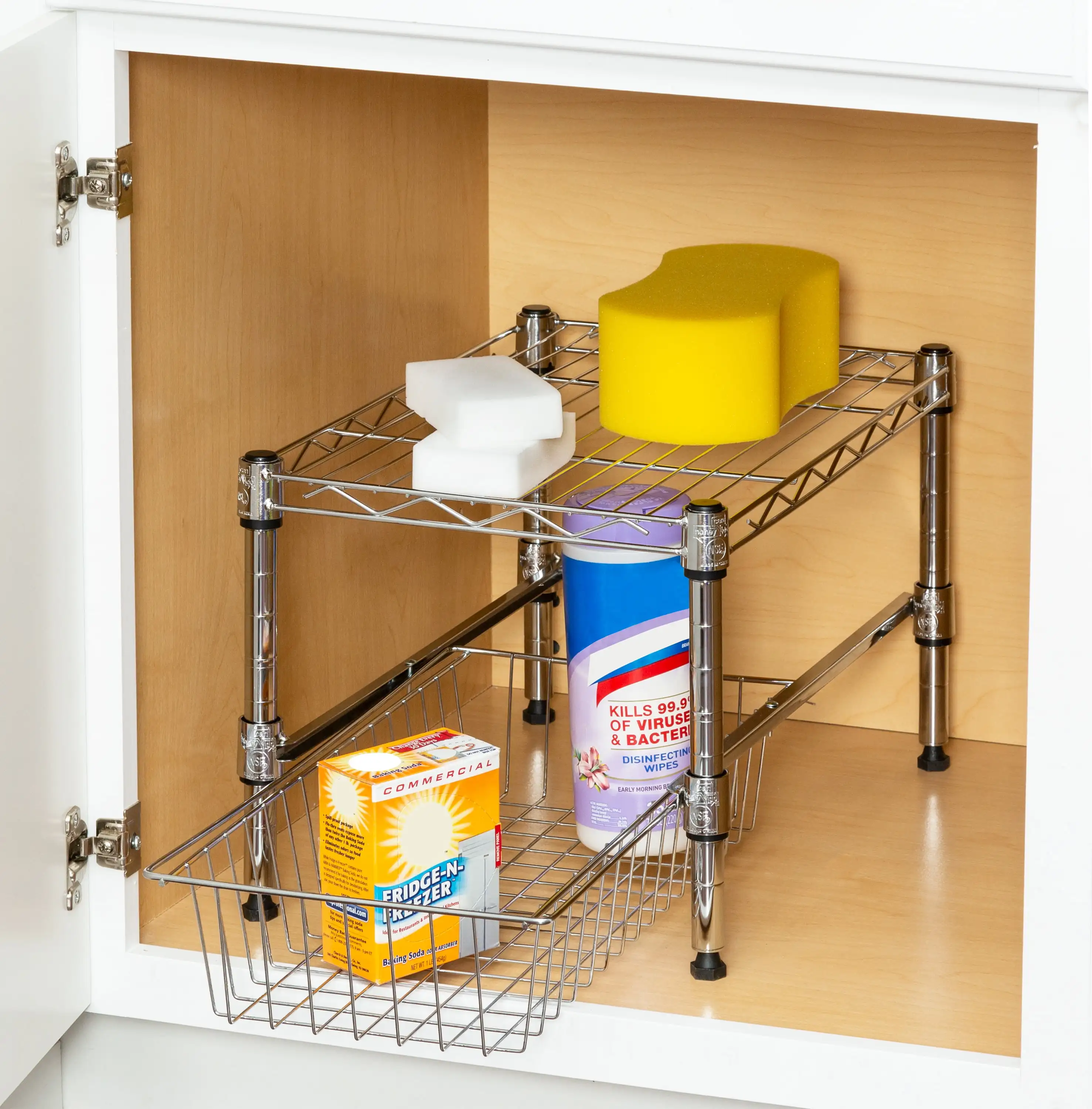 

Honey-Can-Do Steel Stackable Adjustable 2-Tier Cabinet Organizer, Chrome