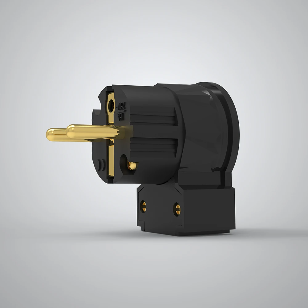 

Штепсельная Вилка Schuko viборг LE505G из чистой меди 100% пробы, позолоченный прямоугольный силовой коннектор Schuko 24K