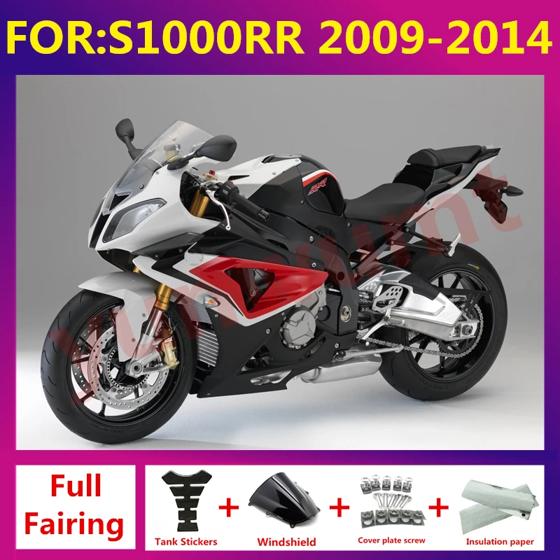 

Обтекатели для мотоцикла из АБС-пластика, подходят для S1000RR 09 10 11 12 13 14 S1000RR 2011 2012 2013 полный обтекатель корпуса zxmt, набор красного и белого цветов