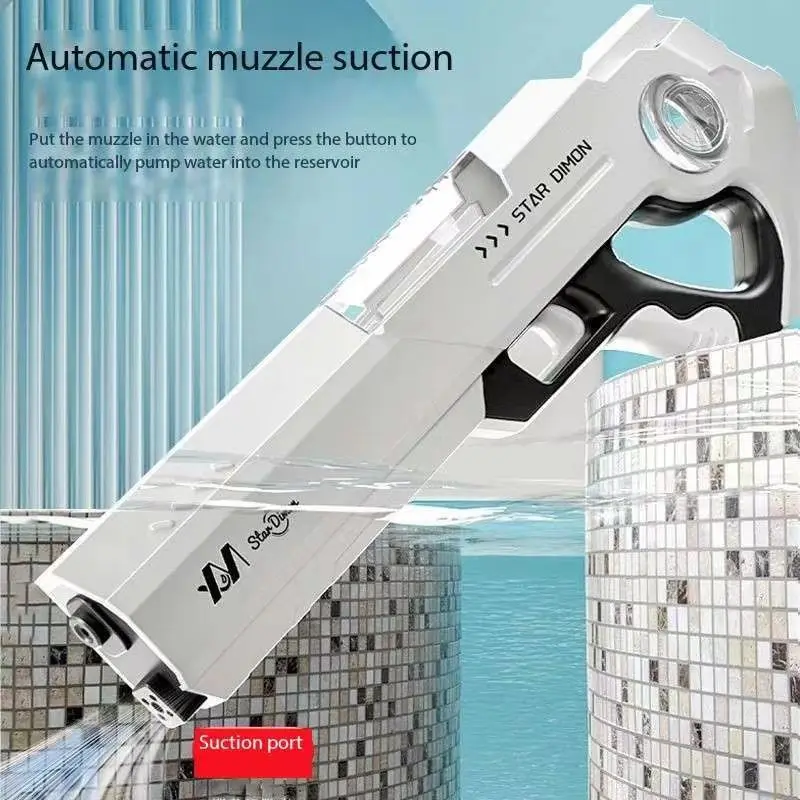 Water Gun Fully Automatic Water Absorbing Toy， Kids High-pressure Strong Electric Continuous Gun Large Capacity Kids Gift