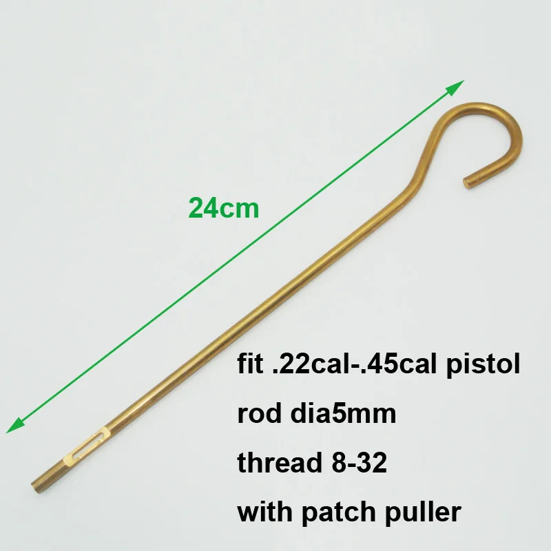 그린 월드-솔리드 브래스 로드(패치 풀러 핏 권총 포함), 회전 로드, 22Cal  .45cal 스레드 8-32, 2 in 1