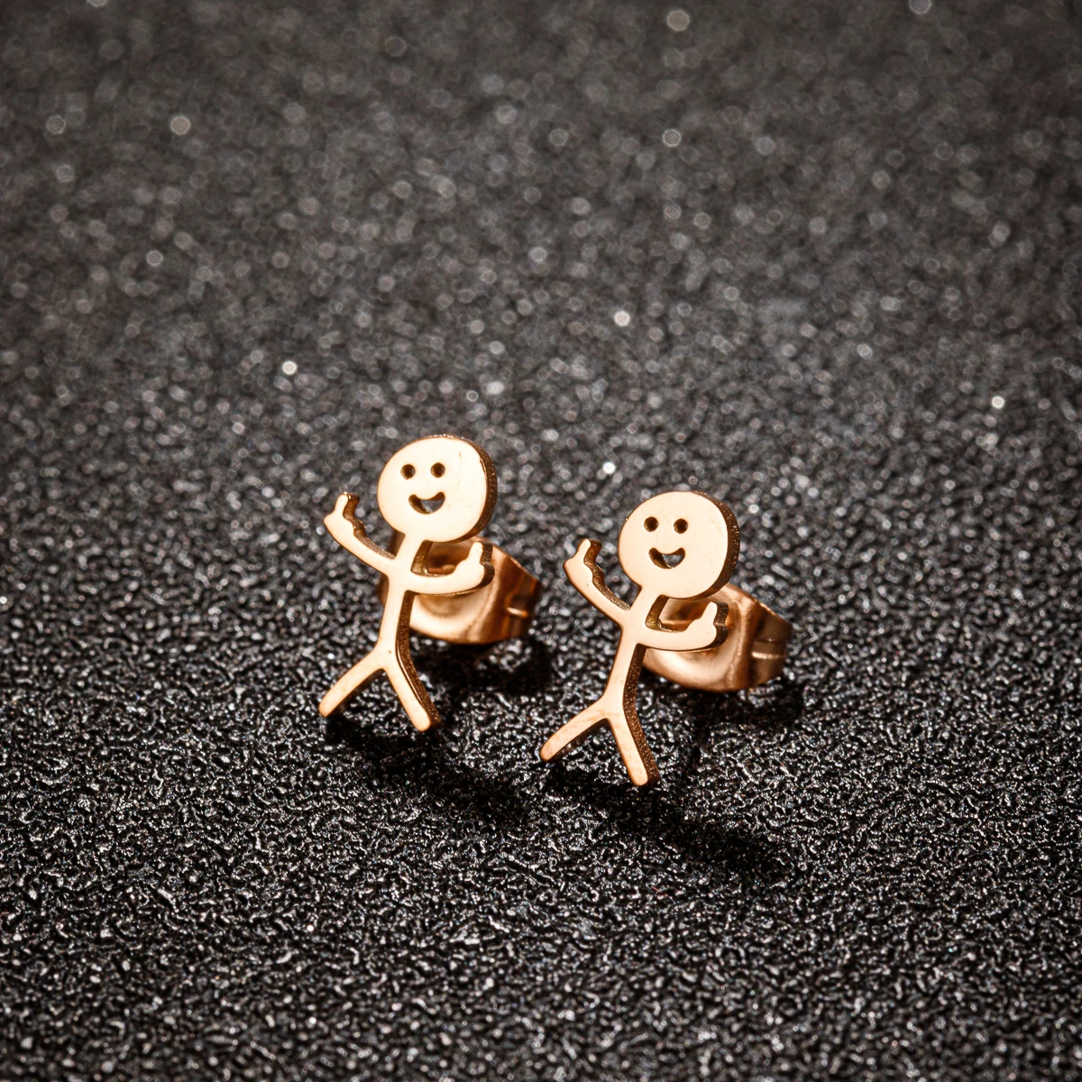 Funny Middle Finger Stud Earrings Stainless Steel Simple Finger Earrings for Women 1 Pair stud earrings