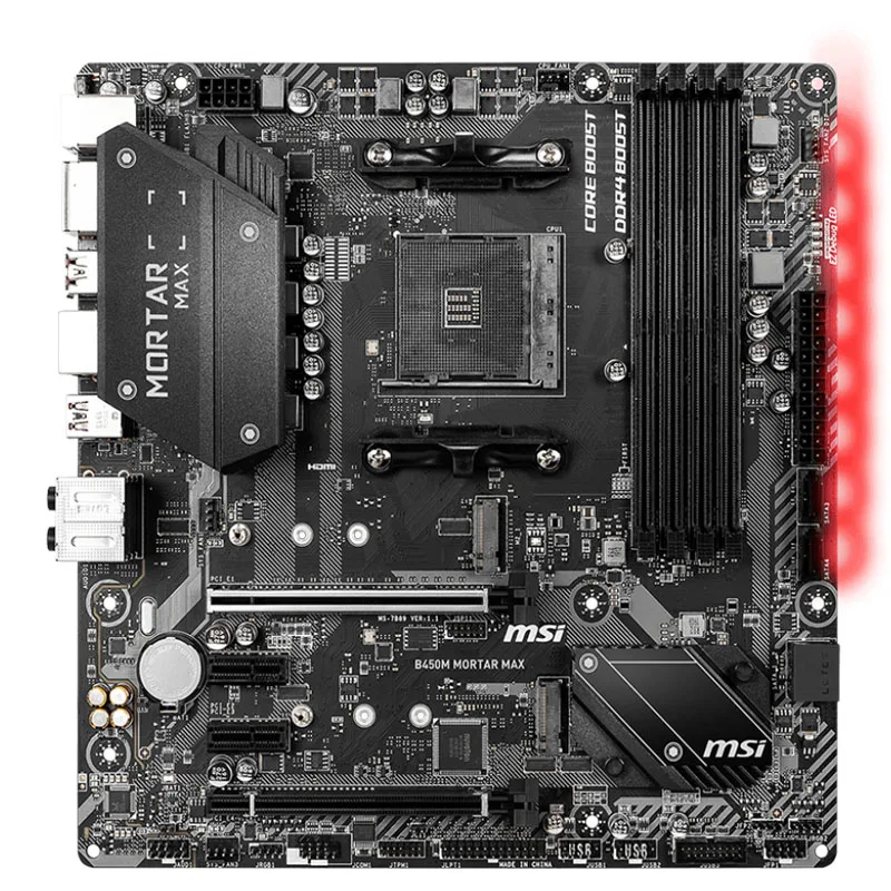 MSI マザーボード B450M MORTAR MAX 無線LANアダプタ ミリタリースタイルの拡張ヒートシンクにより優れた熱