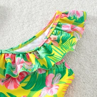 New Children's Angled Shoulder Strap Split Swimsuit Girls Printed Ruffles Quick-Drying Breathable Bikini Swimwear Beach Wear 6