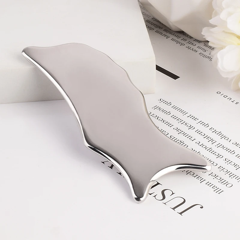 

New Dolphin Shape Face Gua Sha Tool 304 Stainless Steel Skin Care Massage Product Neck Beauty Scraping Board Massager