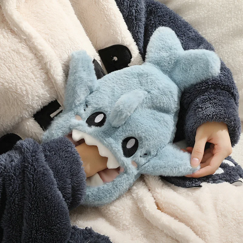 Stress Pain Relief With Soft Cover Portable Cute Plush Shark Pvc Hot Water Bottle Bag Winter Warm Heat Reusable Hand Warmer 2022