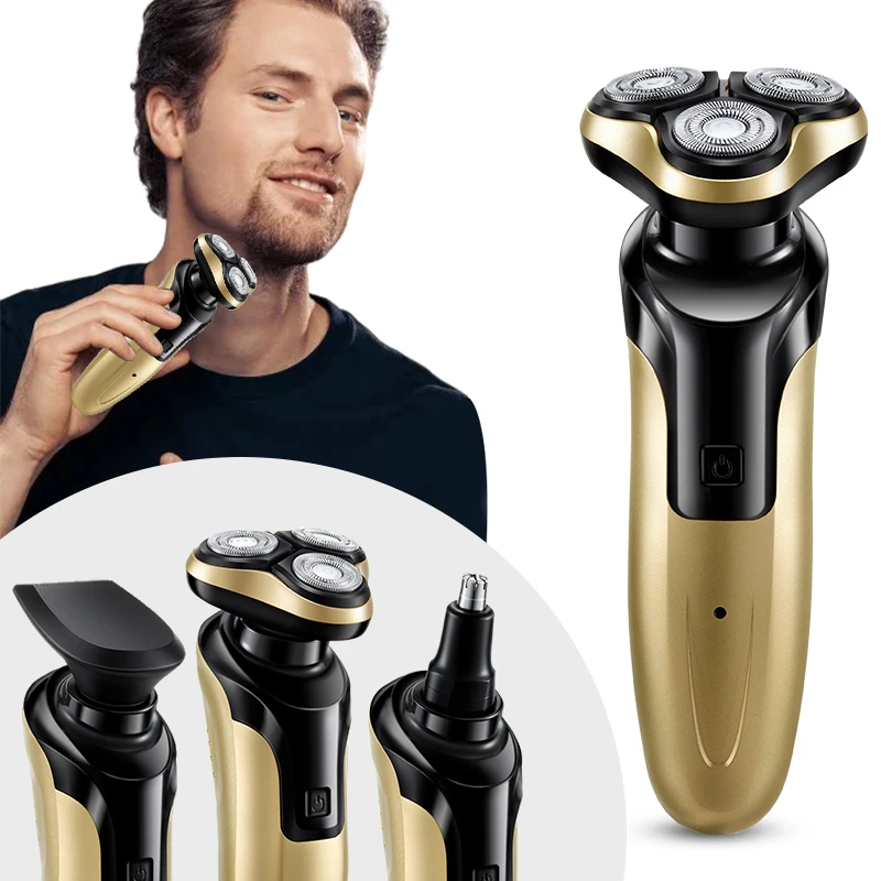 Electric Shaver 3-in-1 USB men's Floating Blade With Sideburns and Nose Hair Trimmer electric shaver