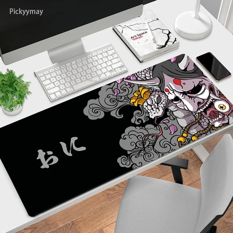 Grand tapis de souris noir pour ordinateur de bureau, accessoires de  bureau, tapis de table en caoutchouc pour clavier, tapis de poisson, 100x50,  90x40 - AliExpress