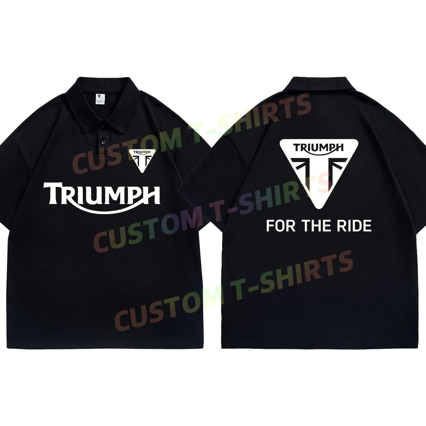 

Summer Cotton Triumphs Motorcycles Logo Polo Shirts Oversized Casual Hip Hop T Shirt for Men Breathable Graphic Streetwear M-5XL