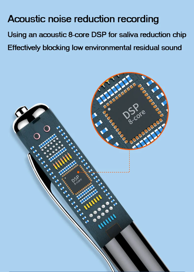 Portable High Definition Noise Reduction Recording Pen with Rechargeable Battery