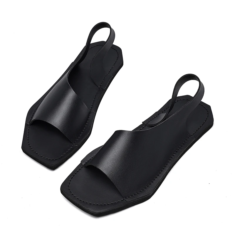 Designer Leather Sandals For Men Casual Summer Beach Slides_voghion.com