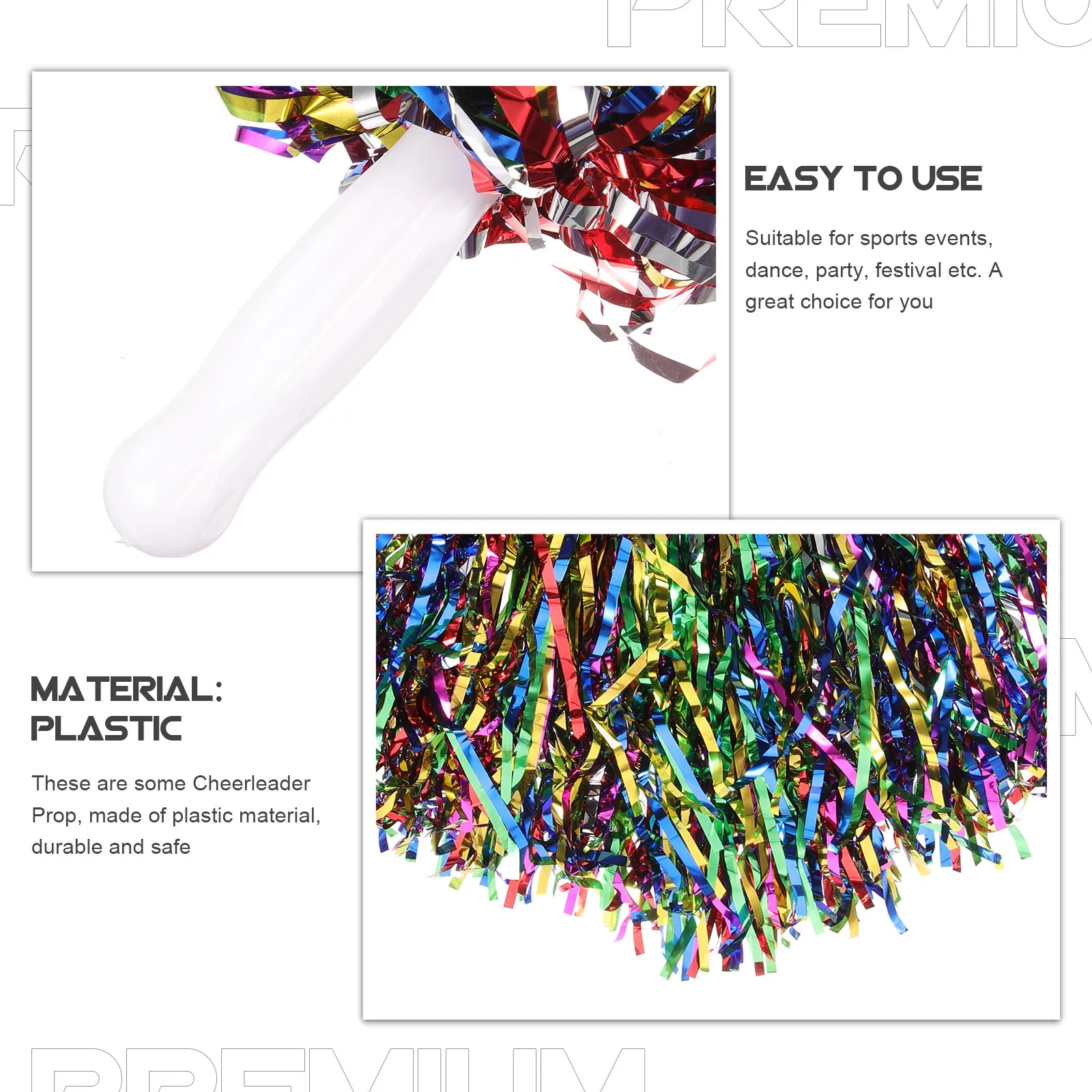 10pcs Pom Poms 치어리딩 20g 작은 손잡이 다채로운 치어리더 Pom Poms 핸드 플라워 7 색 재사용 가능한 스포츠 소품