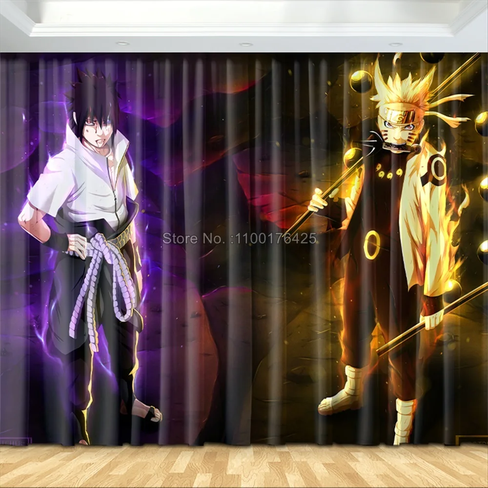 Naruto Cartoon Blackout Window Curtain One Panel Shade Window Tende Con Anello Top Per Camera Da Letto Kid Studio Room Kitchen Home Decor