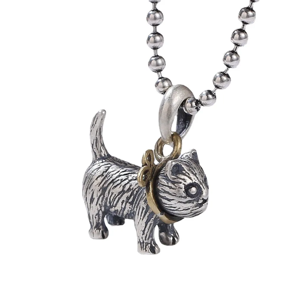 

Цепочка с подвеской в виде кошки из серебра 100% пробы
