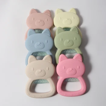 Water Filled Baby Teether cat shape Silicone Teething Toy for Infants, Can Be Cooled in Fridge or Warm 5