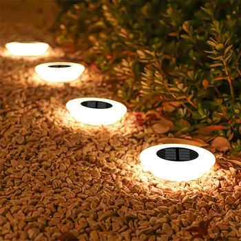 Luci solari 1/4 pezzi, lampada per esterni, 360 ° Luci da pavimento a LED impermeabili con accensione/spegnimento per giardino, cortile, vialetto, patio, prato, confezione da 1/4 1