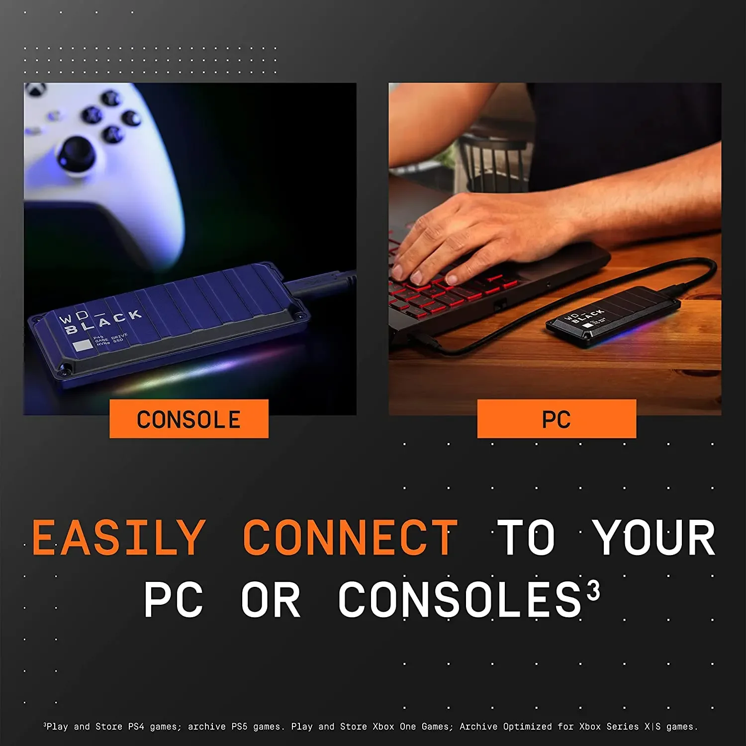   WD  P40  ̺, USB 3.2, ִ 2000 MB/s RGB , PS5 Xbox ޴  ָ Ʈ ̺