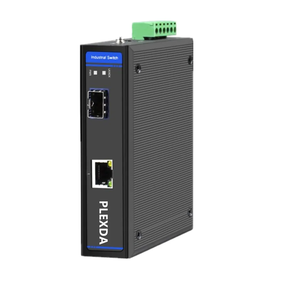 Plexda 10/100/1000BASE-TX в 1000BASE-X POE + 30 Вт промышленный волоконный медиа конвертер (стандартный)-