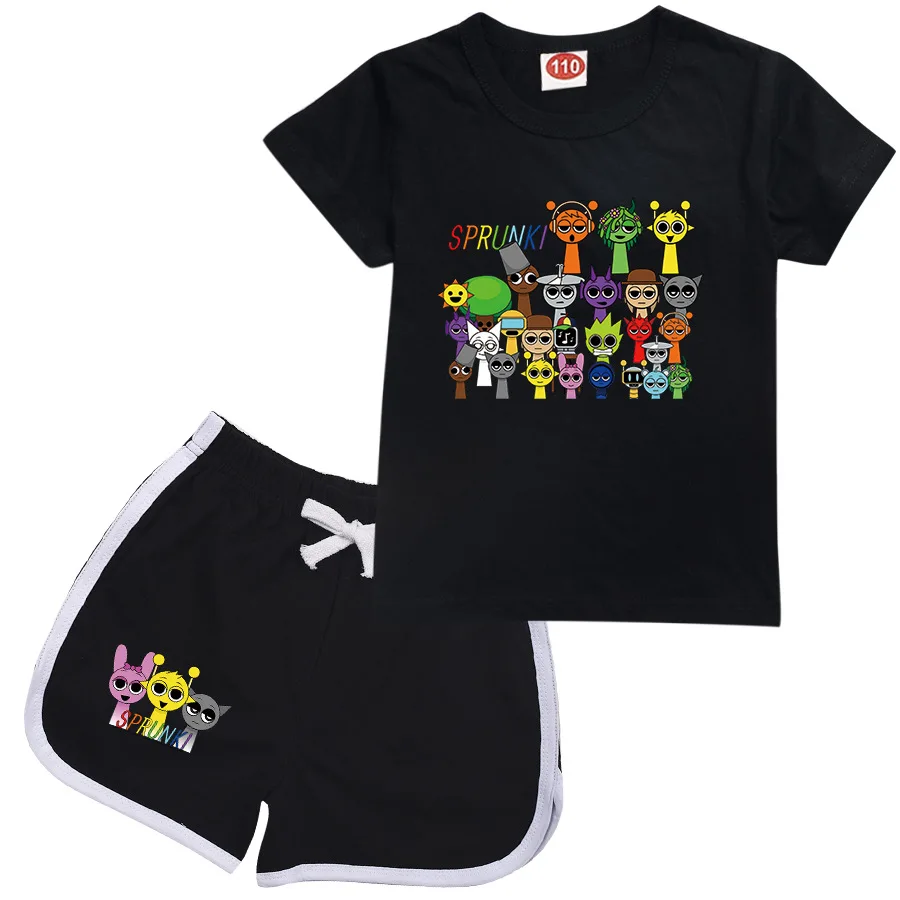 Sprunki Cartoon Clothes for Kids Summer Clothing Set for Boys and Girls Sports Suit T Shirt and Pants Baby Outfits Pajamas Best 5