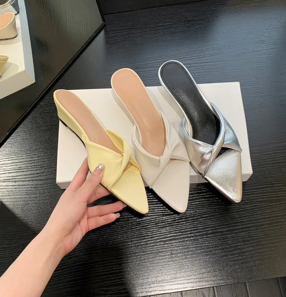 

Сандалии Женские однотонные без застежек, модная дизайнерская обувь, блестящие туфли-лодочки на высоком каблуке, пикантная повседневная обувь, лето 2023