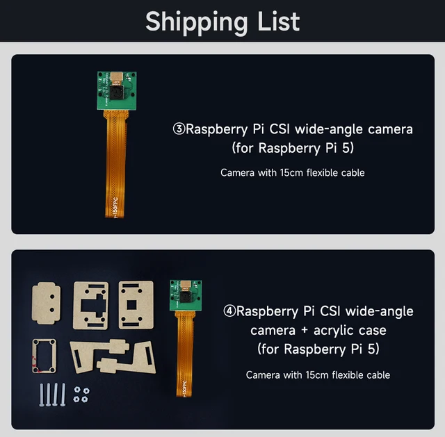 5台のカメラモジュールを備えたRaspberryPi 5用のワイドアングル