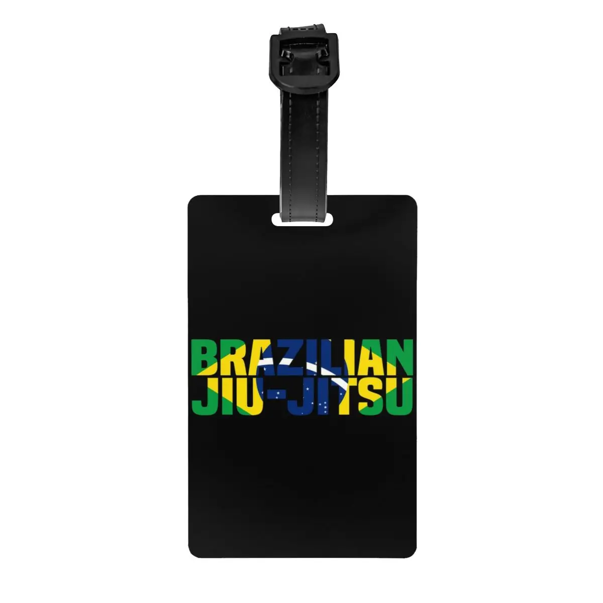 

Custom Brazilian Jiu Jitsu BJJ Brazil Flag Luggage Tag With Name Card Jiu-Jitsu Privacy Cover ID Label for Travel Bag Suitcase