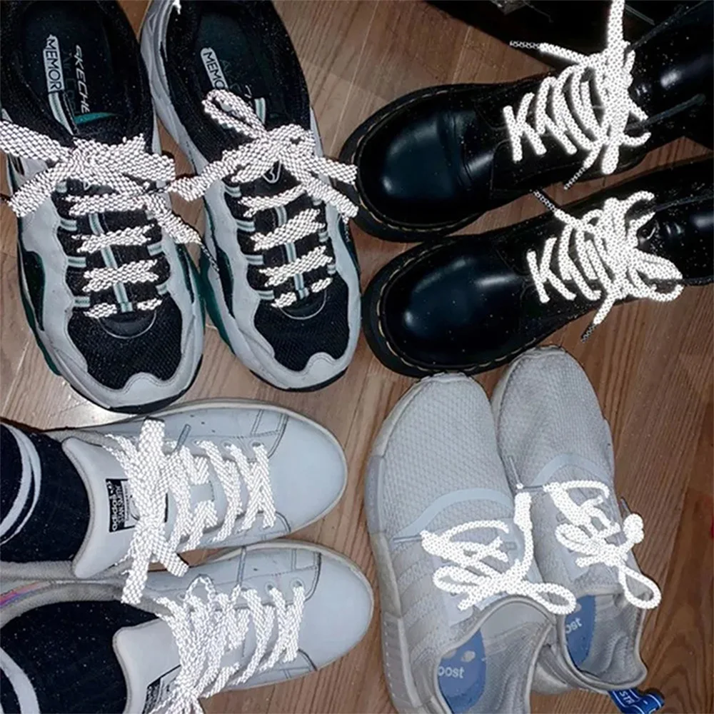 Cordones reflectantes planos para zapatillas de deporte, Accesorio