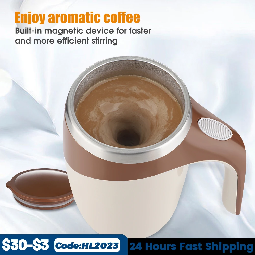 Automatic Self Stirring Mug Stainless Steel Temperature