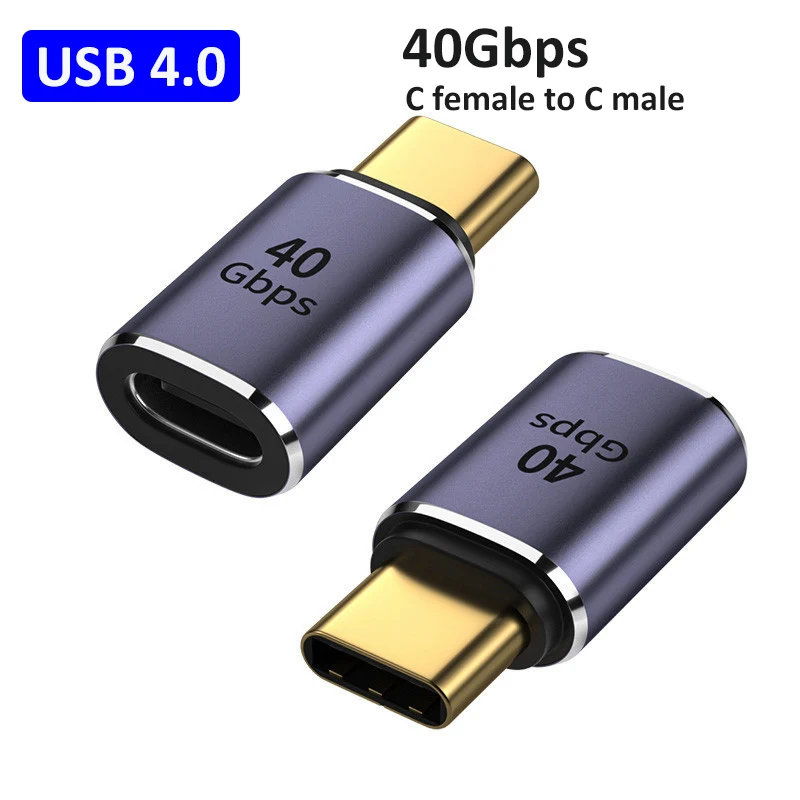 YC° CY 40Gbps USB4 Tipo C maschio a femmina Basso profilo ad angolo retto 100W dati di alimentazione 8K adattatore video per USB4.0