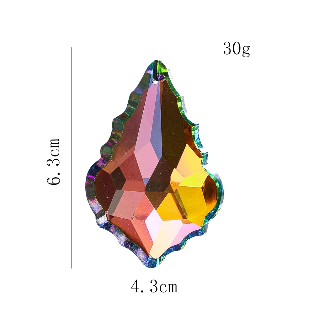 Multicolored Leaf Shape Crystal Dreamlike Pendant Prism Sun Catchers Diy Wedding Decor Home Wedding Party Decoration Ornament