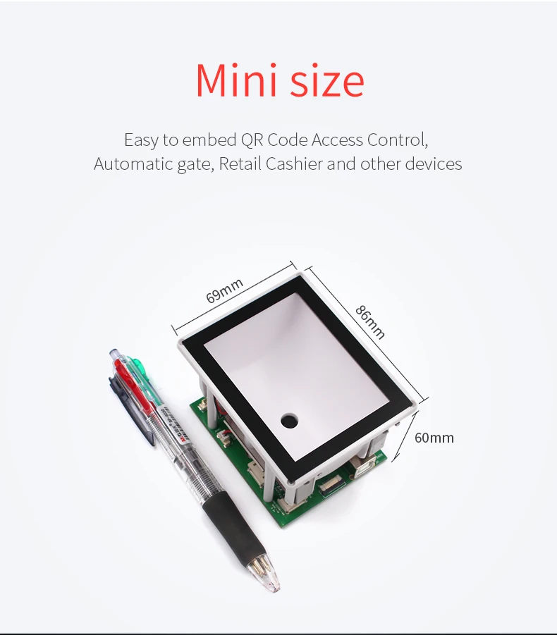 access control USB RS232 Wiegand RS485 USB Virtual Com 2D Barcode scan module embedded scanner kiosk device