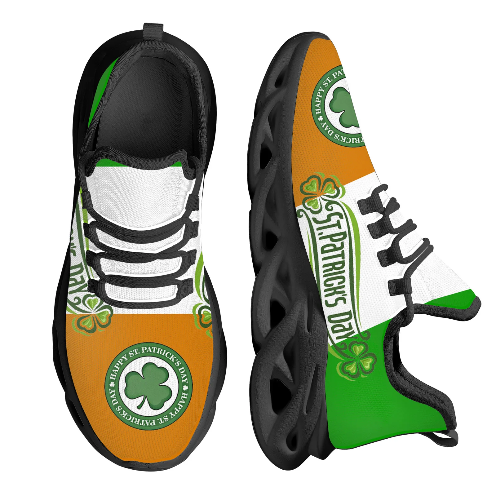 

Женские сетчатые кроссовки INSTANTARTS, повседневная обувь на платформе, Нескользящие, дизайн Дня Святого Патрика