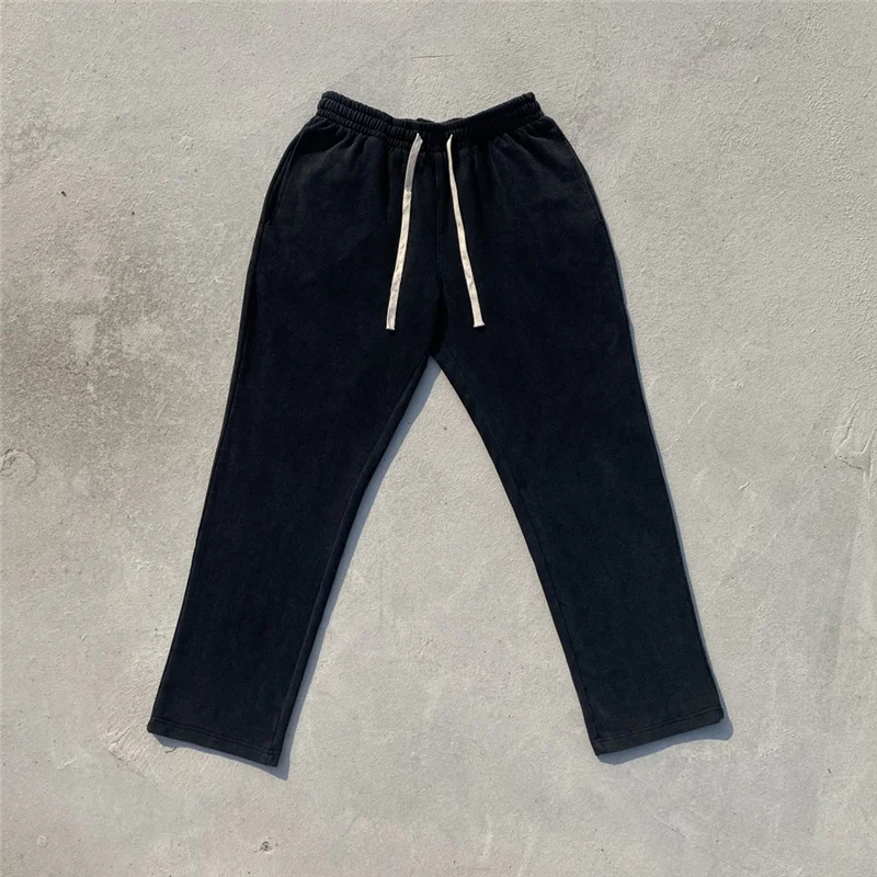 Kanye's Same Style Of Guard Pants High Street Retro Washing Water 1:1 Sports Loose Tie Rope Kanye Leisure |