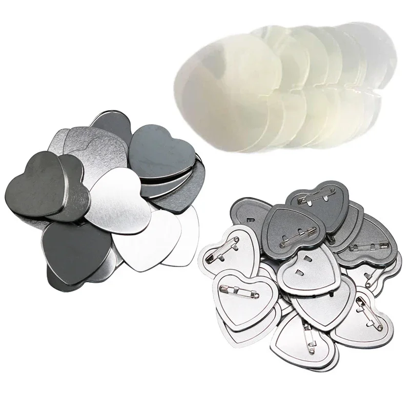 Heart 57x53mm Badge Machine Equipped with Machine & Cutter & 100 Sets of Badge Materials Tinplate Advertising Gift Production