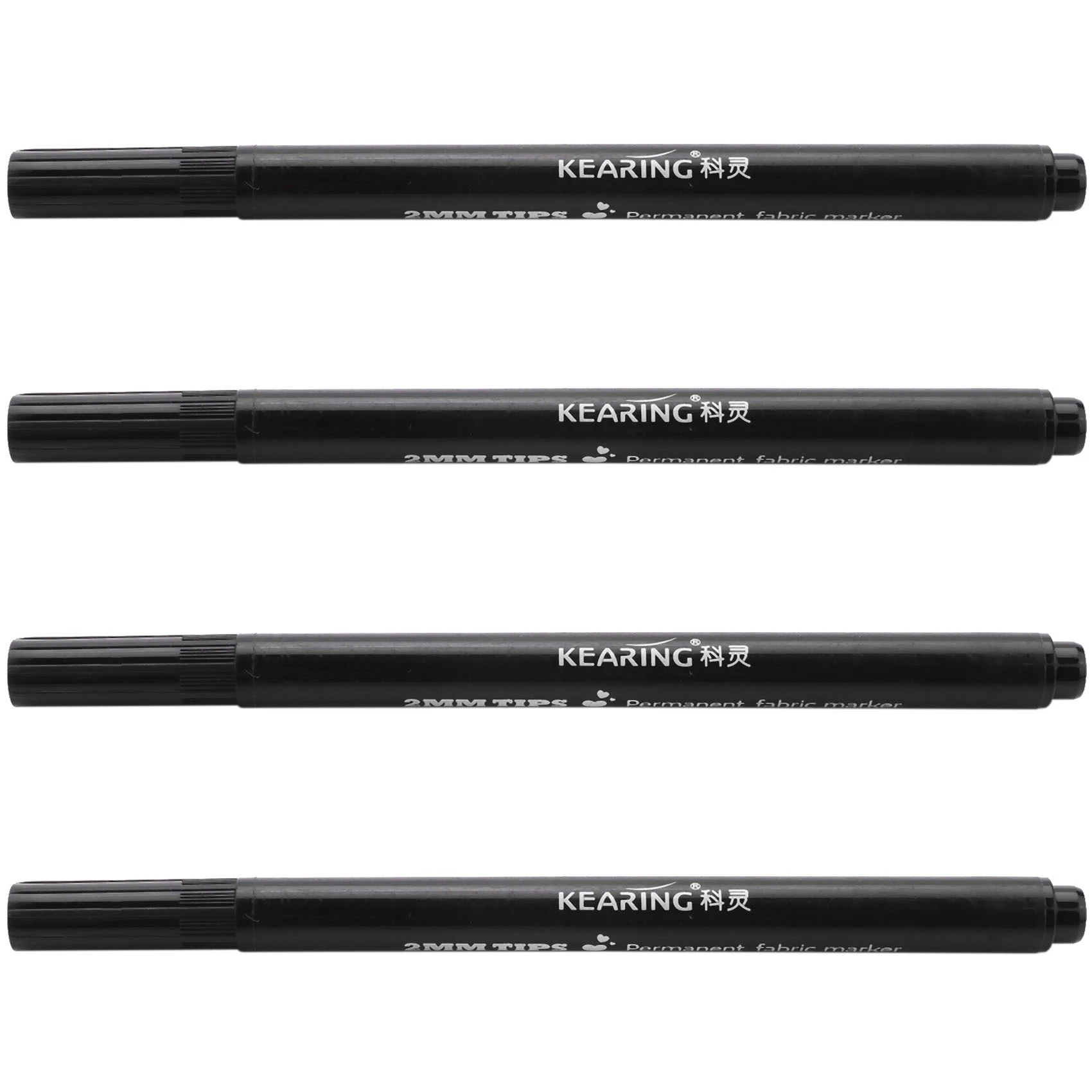 

4 x Fabric Marker Pens Permanent Colors for DIY Textile Clothes T-Shirt Shoes Black