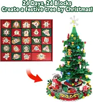 Advent Calendar Kids Christmas Tree Building Blocks with LED Lights 24 Days Surprise Christmas Countdown Stem Toys 4