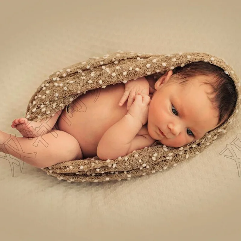 

140*50cm Knit Bobble Wraps Mini Small Ball Wraps Newborn Baby Photography Backdrops Background Newborn Fotografia Blanket Props